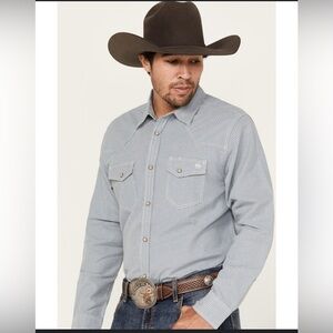 Cinch Blue Checkered Casual Button Down Shirt